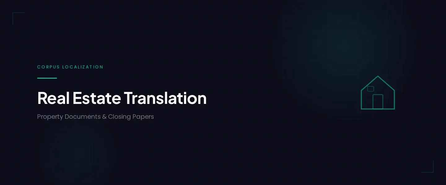 Real Estate Document Translation — 8¢/Word or $19.99/Page